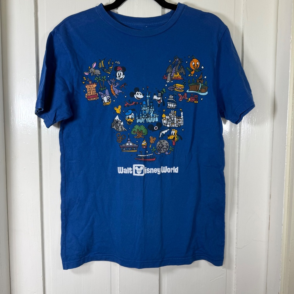 Disney Walt Disney World T-Shirt Adult Small Blue Mickey Icon Graphic Tee